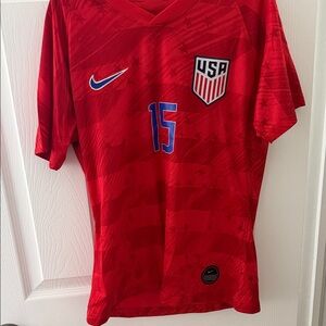 Nike Red USA Soccer Jersey with Blue Number